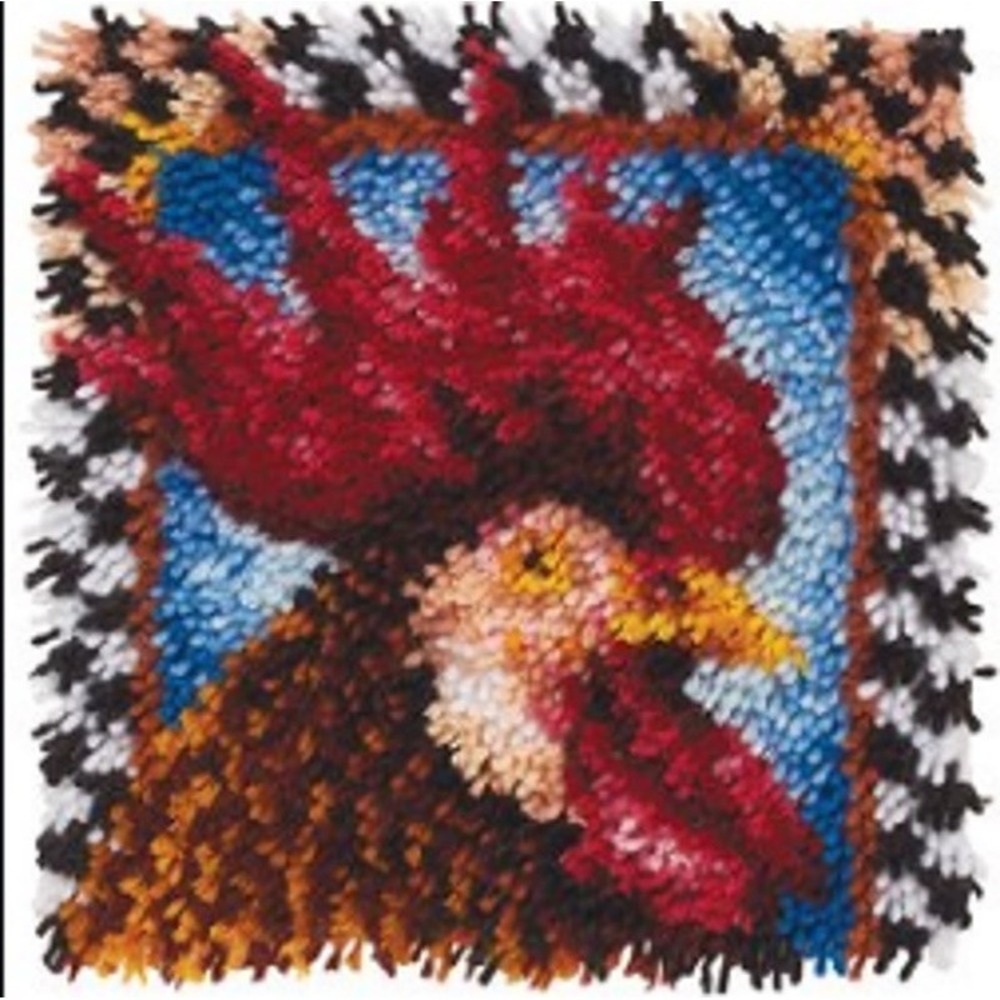 Wonderart Latch Hook Kit Rooster NEW in Pkg #73779